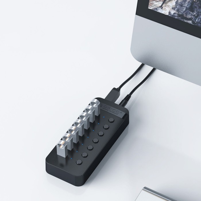 Orico CT2U3-13AB 13x USB-A 3.0 Hub with Switches - Black