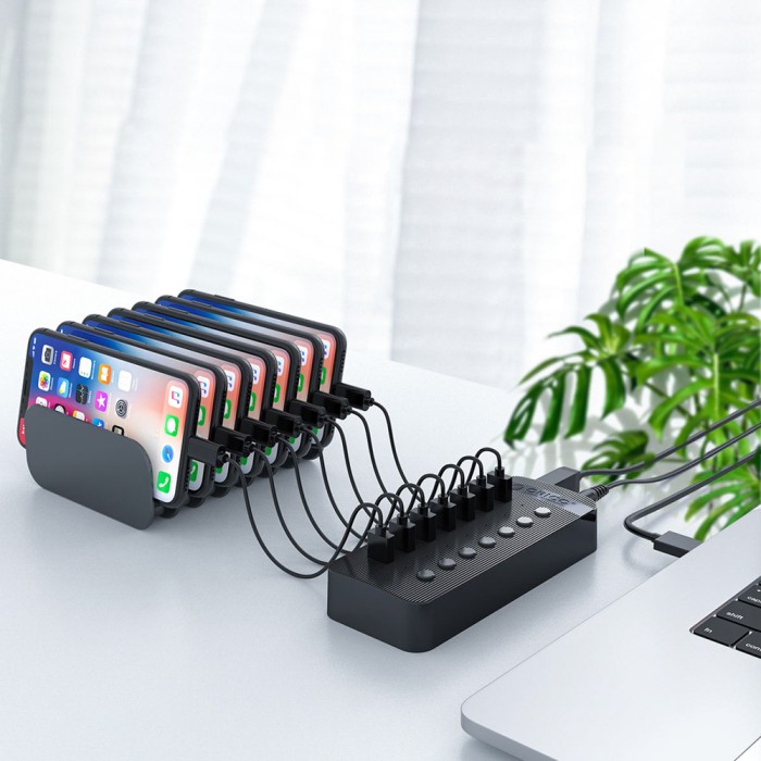 Orico CT2U3-16AB 16x USB-A 3.0 Hub with Switches - Black