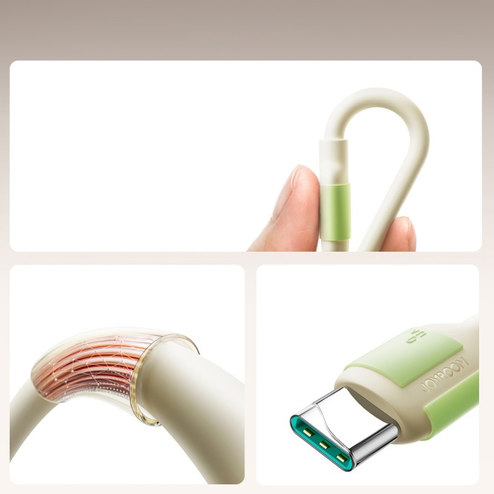 Joyroom S-A53 3A USB-A - USB-C Cable with Fluorescent Tip 2m - Beige