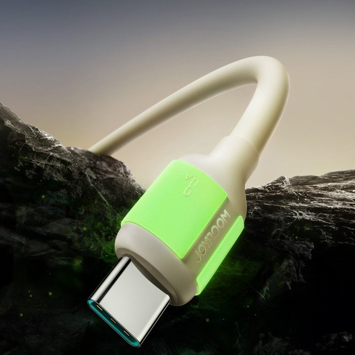 Joyroom S-A53 3A USB-A - USB-C Cable with Fluorescent Tip 2m - Beige