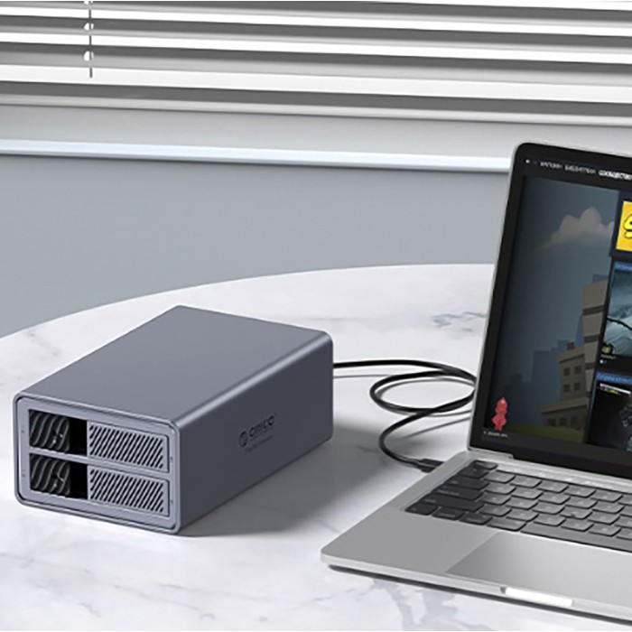 Orico 9828RU3 2 Big DAS Solution ProRAID Disk Array for 2 2.5"/3.5" SATA HDD/SSD Drives with RAID Controller - Gray