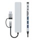 Tech-Protect HB06 HUB Adapter 8in1 TYPE-C + USB2.0 + USB3.0 + SD/TF + AV3.5 - gray