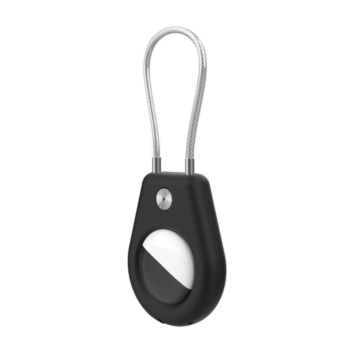 Apple AirTag Case with Steel Cable - Black + White (2 pieces)