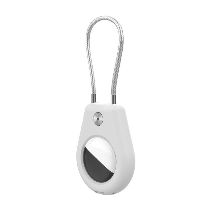 Apple AirTag Case with Steel Cable - Black + White (2 pieces)