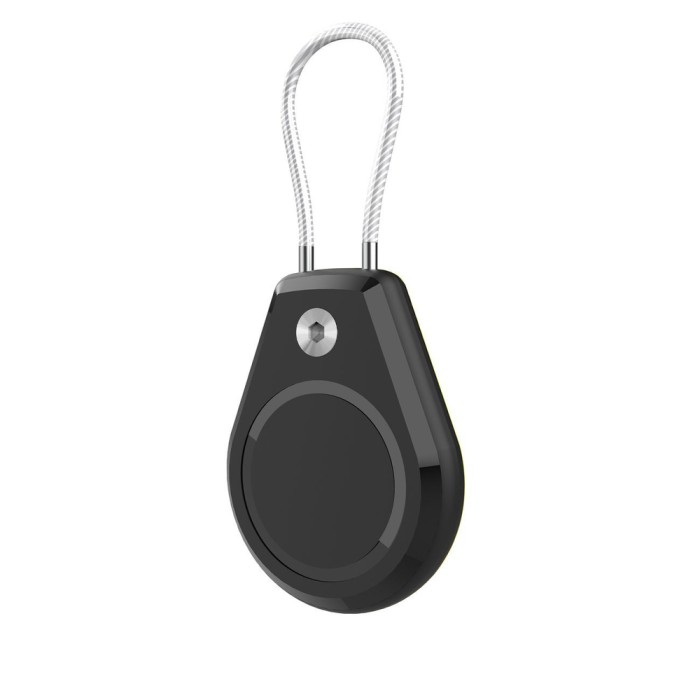 Apple AirTag Case Waterproof with Steel Cable - Black + White (2 pieces)
