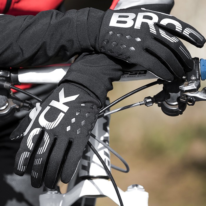 Rockbros cycling gloves, insulated, long, size: XXL - black and gray