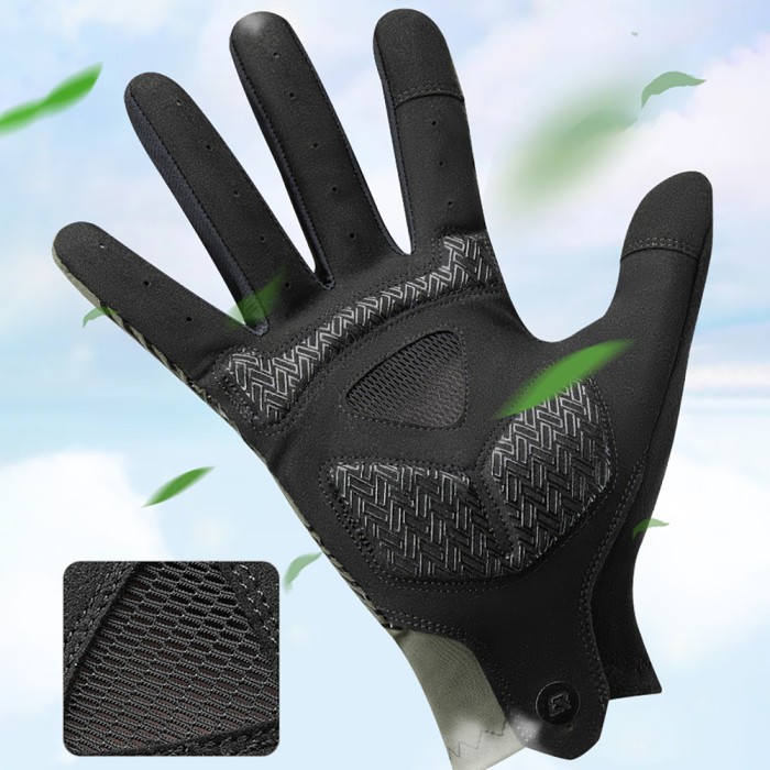 Rockbros cycling gloves spring/summer/autumn, full, size: M - green