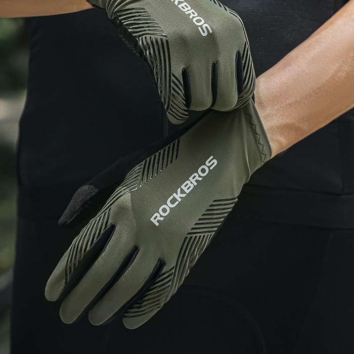 Rockbros cycling gloves spring/summer/autumn, full, size: XL - green