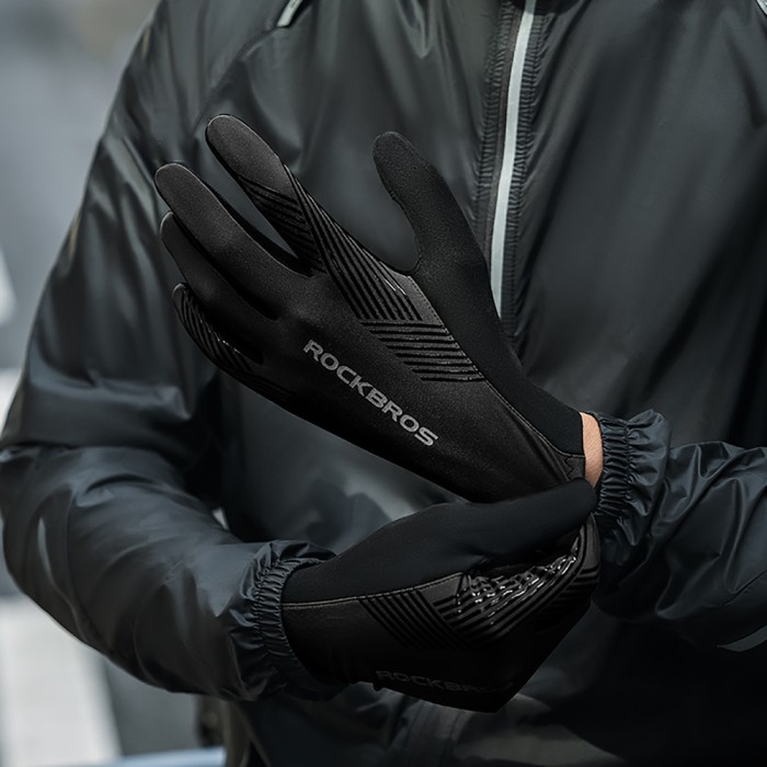 Rockbros cycling gloves spring/summer/autumn, full, size: XL - black