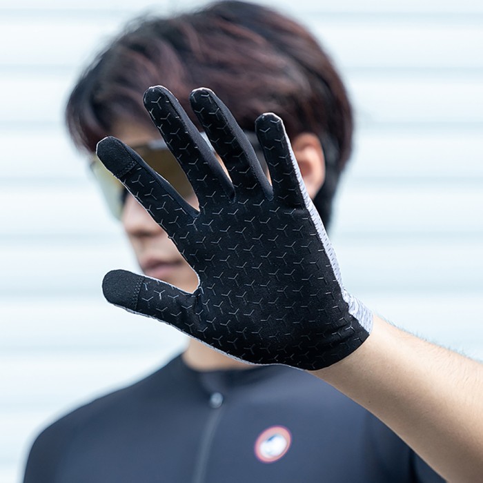 Rockbros Breathable Full Finger Cycling Gloves, Size: M - Gray