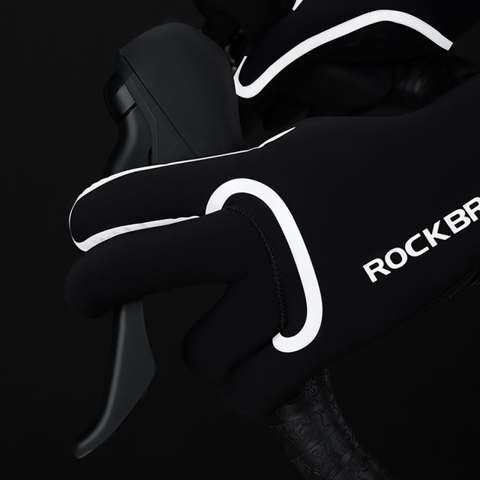Rockbros Full Waterproof Cycling Gloves, Size: L/XL - Black