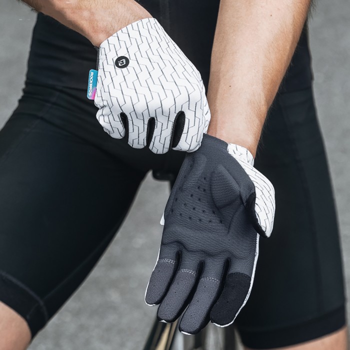 Rockbros sports gloves full spring-summer size L - white and black