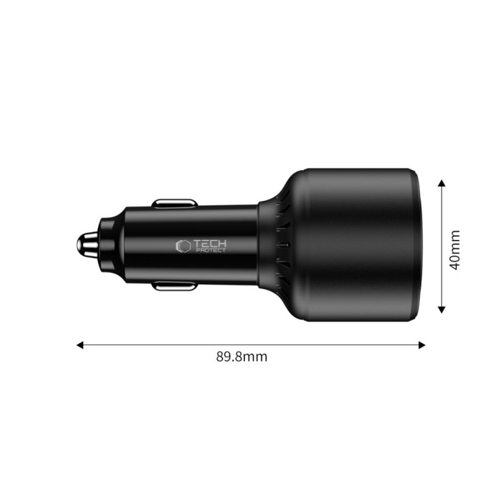 CC04 3-port PD175W car charger - black