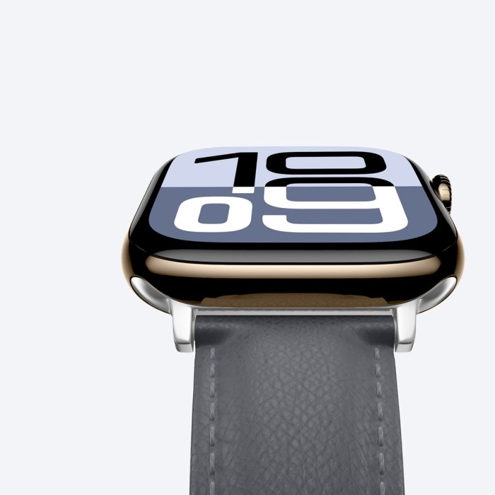 AmazingThing Class Band Leather Strap for Apple Watch 45 / 46 / 49 mm - Gray