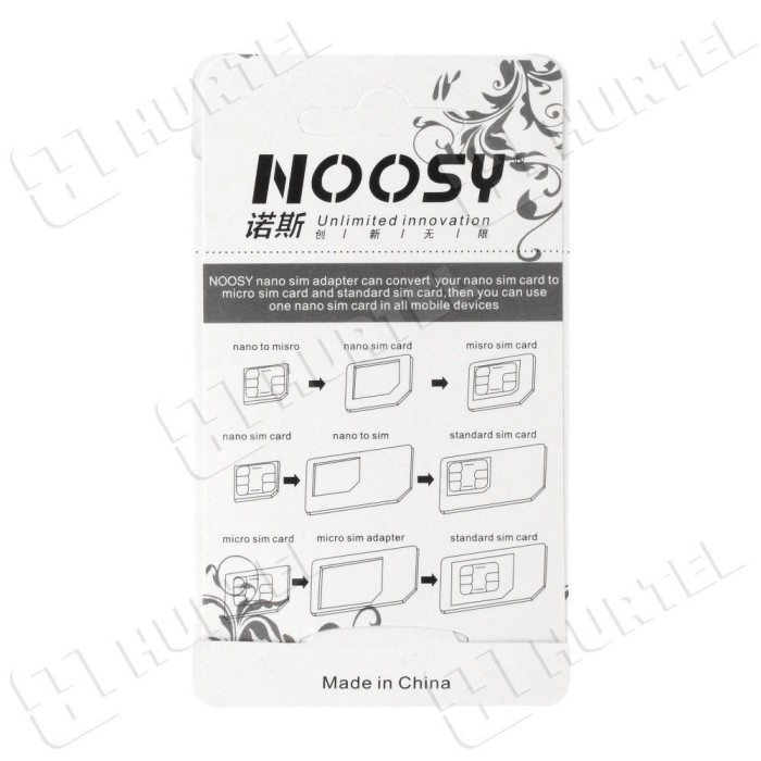Noosy Adapter Nano Micro Sim 3in1 iPhone Set + key