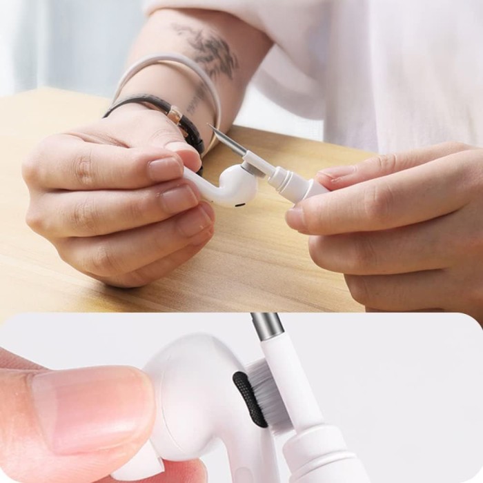 Tech-Protect CS02 3-in-1 Headphone Cleaning Kit - White