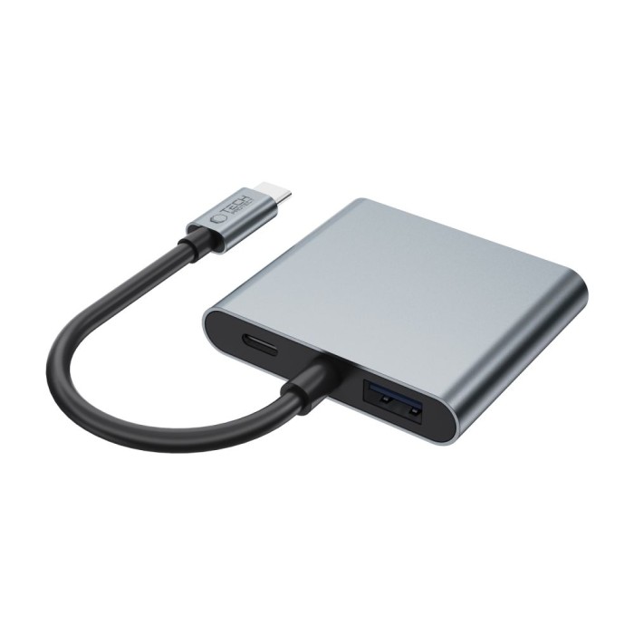 Tech-Protect HB08 4in1 USB-C + USB2.0 + 2 x HDMI 4K 60HZ adapter - gray