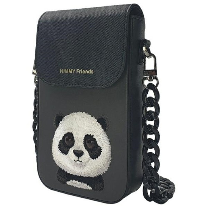 Nimmy Big Eyed Pet 2.0 Panda Phone Bag - Black