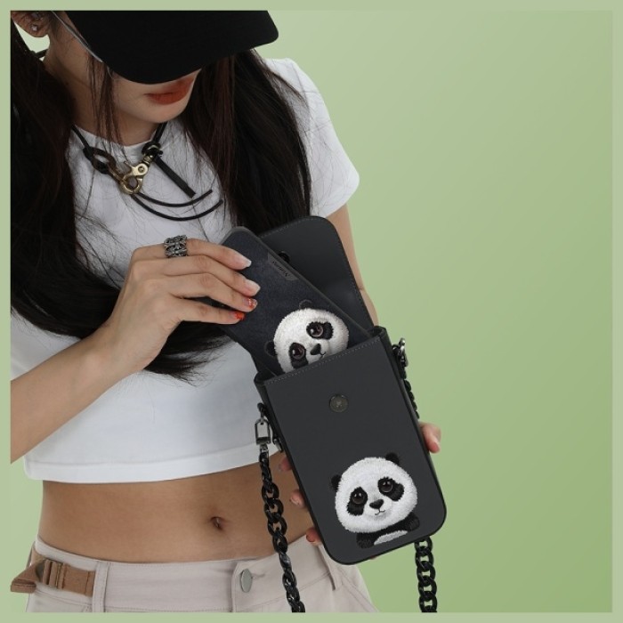 Nimmy Big Eyed Pet 2.0 Panda Phone Bag - Black