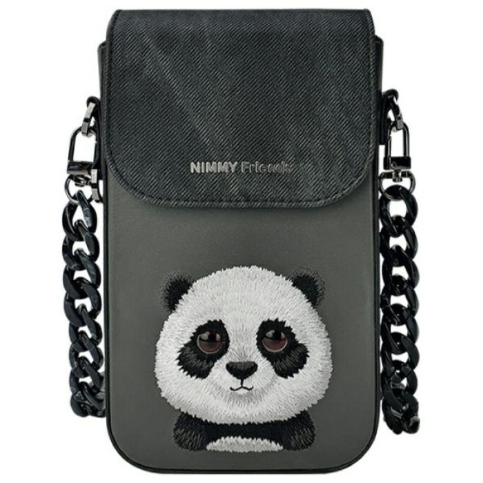 Nimmy Big Eyed Pet 2.0 Panda 3-in-1 Phone Bag + Wallet + Tracker Case - Black