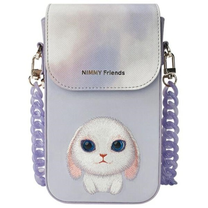 Nimmy Big Eyed Pet 2.0 Rabbit 3-in-1 Phone Bag + Wallet + Tracker Case - Purple