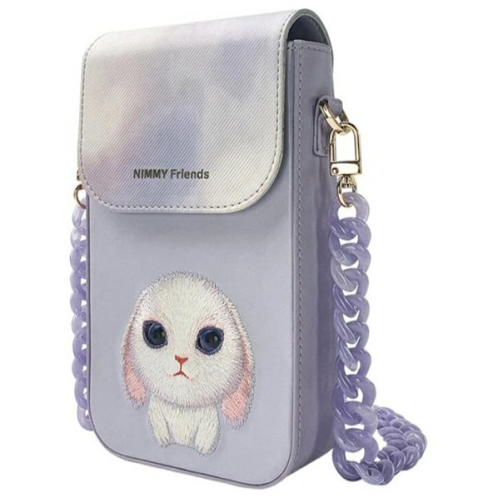 Nimmy Big Eyed Pet 2.0 Rabbit 3-in-1 Phone Bag + Wallet + Tracker Case - Purple
