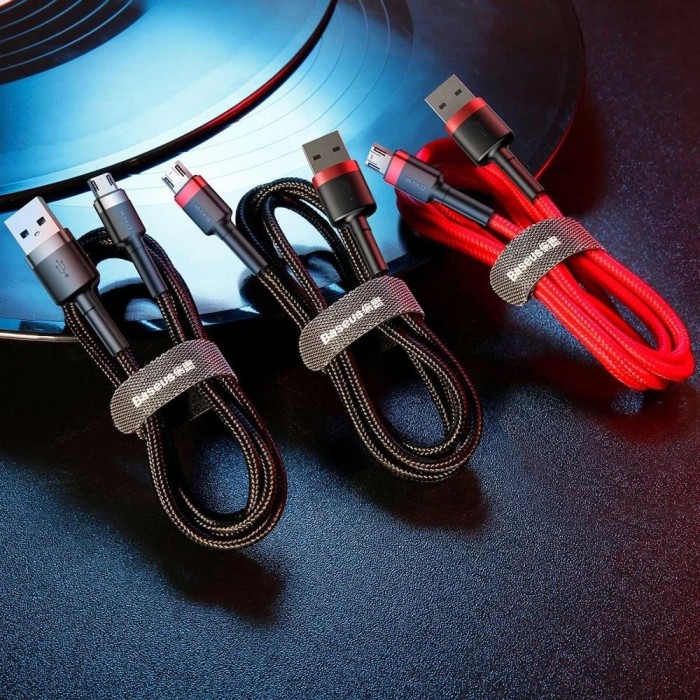 Baseus Cafule Cable CAMKLF-AG1 USB-A / micro USB 2.4A 0.5 m - black-gray