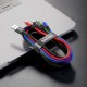 Baseus cable USB 4in1 Lightning / 2x USB Type C / micro USB cable in nylon braid 3.5A 1.2m black (CA1T4-B01)