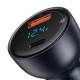 Baseus USB / USB Type C car charger 65 W 5 A SCP Quick Charge 4.0+ Power Delivery 3.0 LCD screen + USB Type C - USB Type C cable gray (TZCCKX-0G)