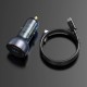 Baseus USB / USB Type C car charger 65 W 5 A SCP Quick Charge 4.0+ Power Delivery 3.0 LCD screen + USB Type C - USB Type C cable gray (TZCCKX-0G)