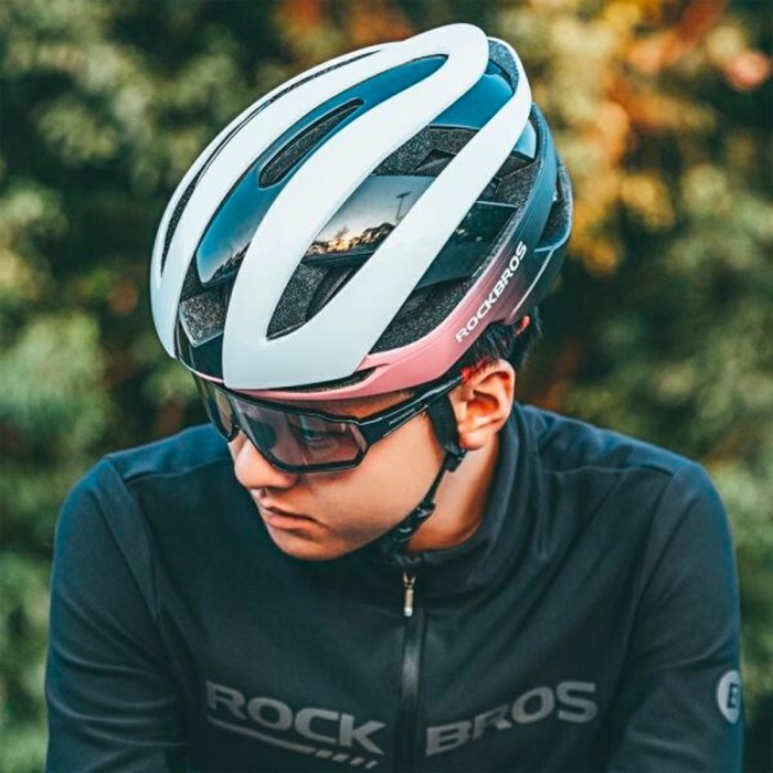 Rockbros bicycle helmet 10110004008 size M - blue and pink