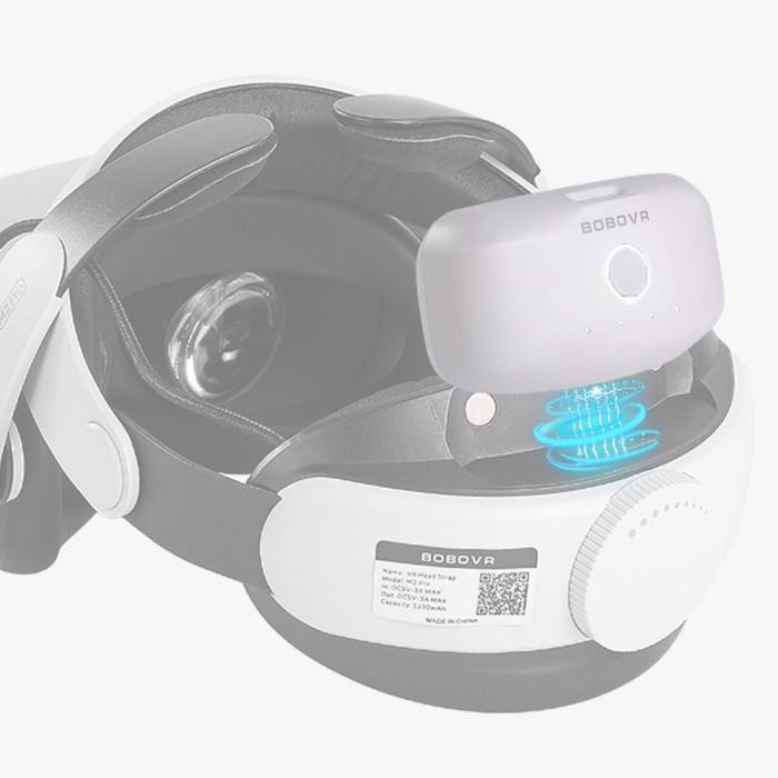 BoboVR B2 external battery for BoboVR M2 PRO / M3 PRO headbands with a capacity of 5200 mAh - white
