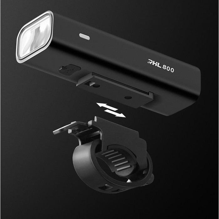 Rockbros 24710012001 front bicycle light 800 lm + USB-C - USB-A cable - black