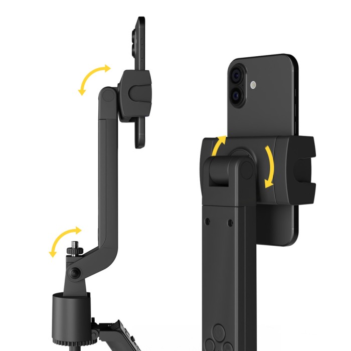 Wozinsky WST-360YS Selfie Stick with Tripod Function with 360° AI Auto Face Tracking Gesture Control - Black