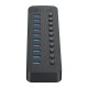 Orico CT2U3-10AB 10x USB-A 3.0 Hub with Switches - Black