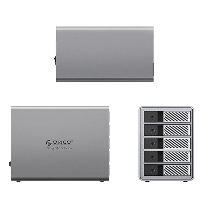 Orico 9858T3 5 Big DAS Solution ProThunder Disk Array with Thunderbolt 3 for 5 x 2.5"/3.5" SATA HDD/SSD - Gray