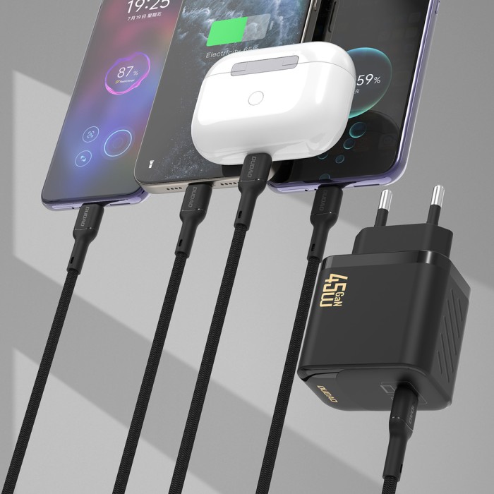 Dudao A28C 45W GaN Wall Charger + USB-C Cable - Black