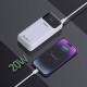 Dudao K15Pro Power Bank 20000mAh 22.5W PD USB-C / USB-A / Built-in Lightning and USB-C Cables - White