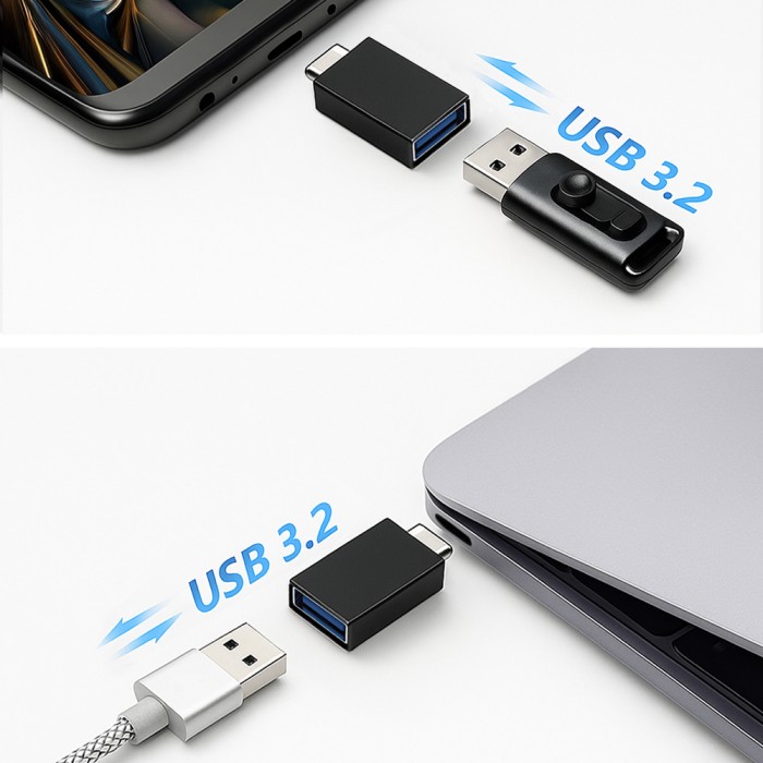 Wozinsky W10GY1S USB-C - USB-A 3.2 10Gb/s Adapter - Black