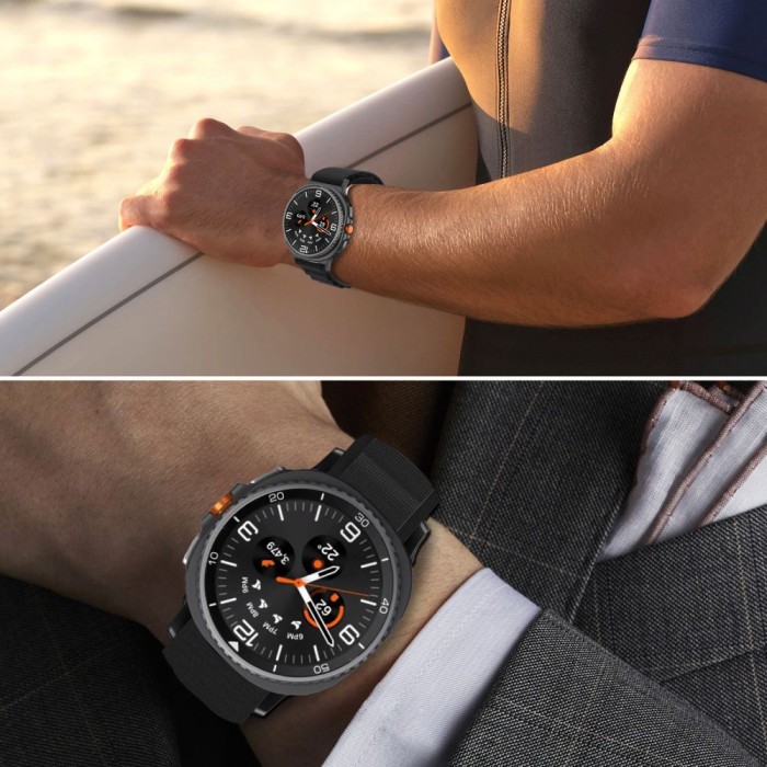 Tech-Protect Nylon Stripe Strap for Samsung Galaxy Watch 40/44/46 mm - Orange