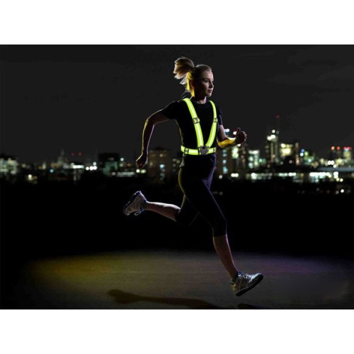 Adjustable reflective harness for running bike - black