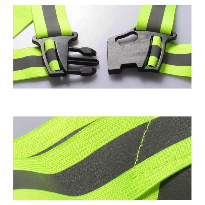 Adjustable reflective harness for running bike - black
