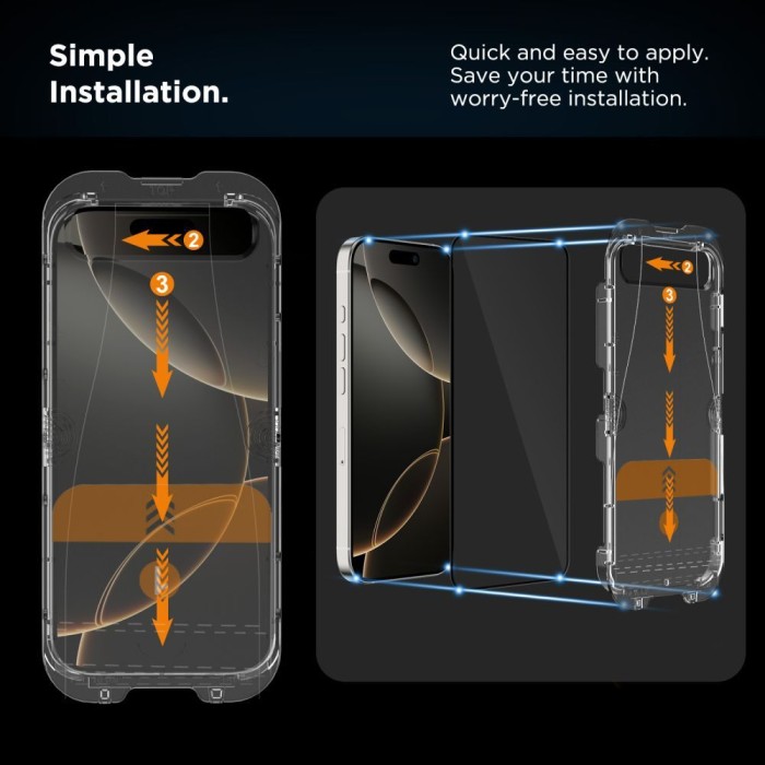 Tech-Protect Quick Set+ 2-pack tempered glass for iPhone 17 Pro - black