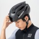 Rockbros Bike Helmet with Visor, Detachable UV Protective Goggles, Unisex - Black/Brown