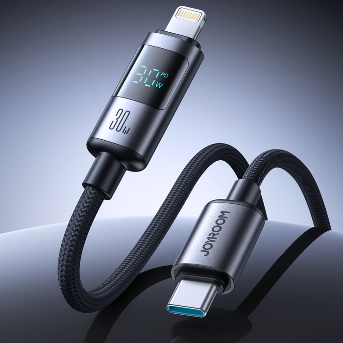 Joyroom S-A16 Pro Prism Series 30W USB-C - Lightning Cable with Display 1.2m - Black
