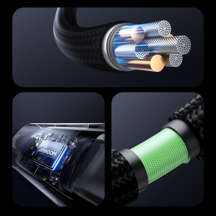 Joyroom S-A16 Pro Prism Series 3A USB-A - Lightning Cable with Display 1.2m - Black