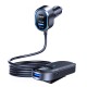 3mk Double Car Charger 135W PD QC PPS USB-C USB-A - Black