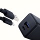 3mk Hyper GaN Charger 20W QC4+ PD PPS USB-C USB-A Wall Charger - Black