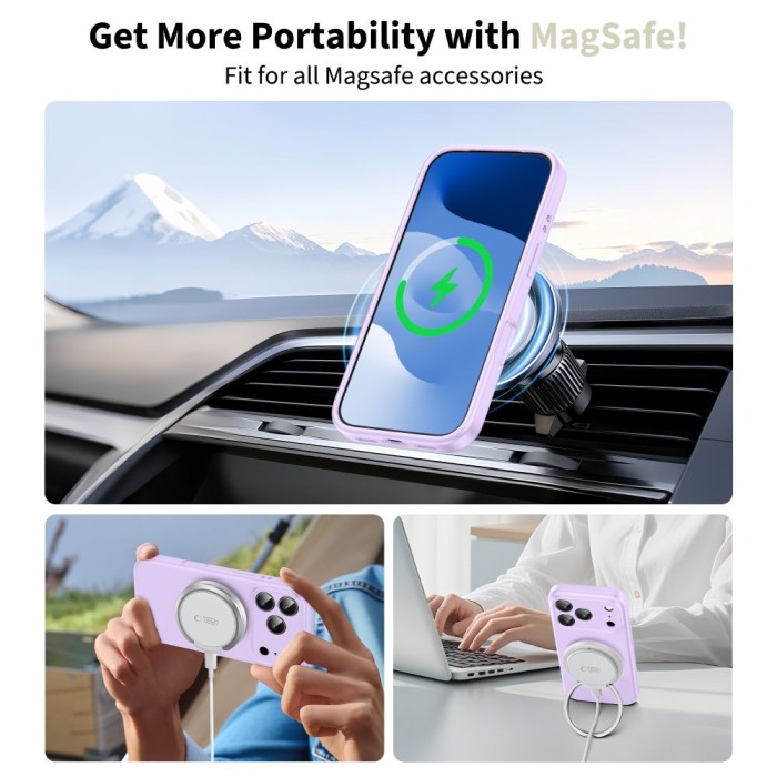 Tech-Protect Silicone MagSafe Case for iPhone 17 Pro - Purple