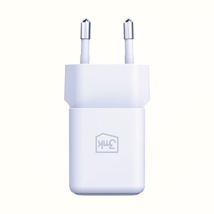3mk Hyper GaN Charger 20W QC4+ PD PPS USB-C USB-A Wall Charger - White